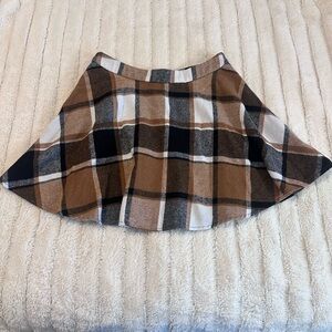 ❤️ Cupshe Plaid A-Line Mini Skirt – Brown/Black/White